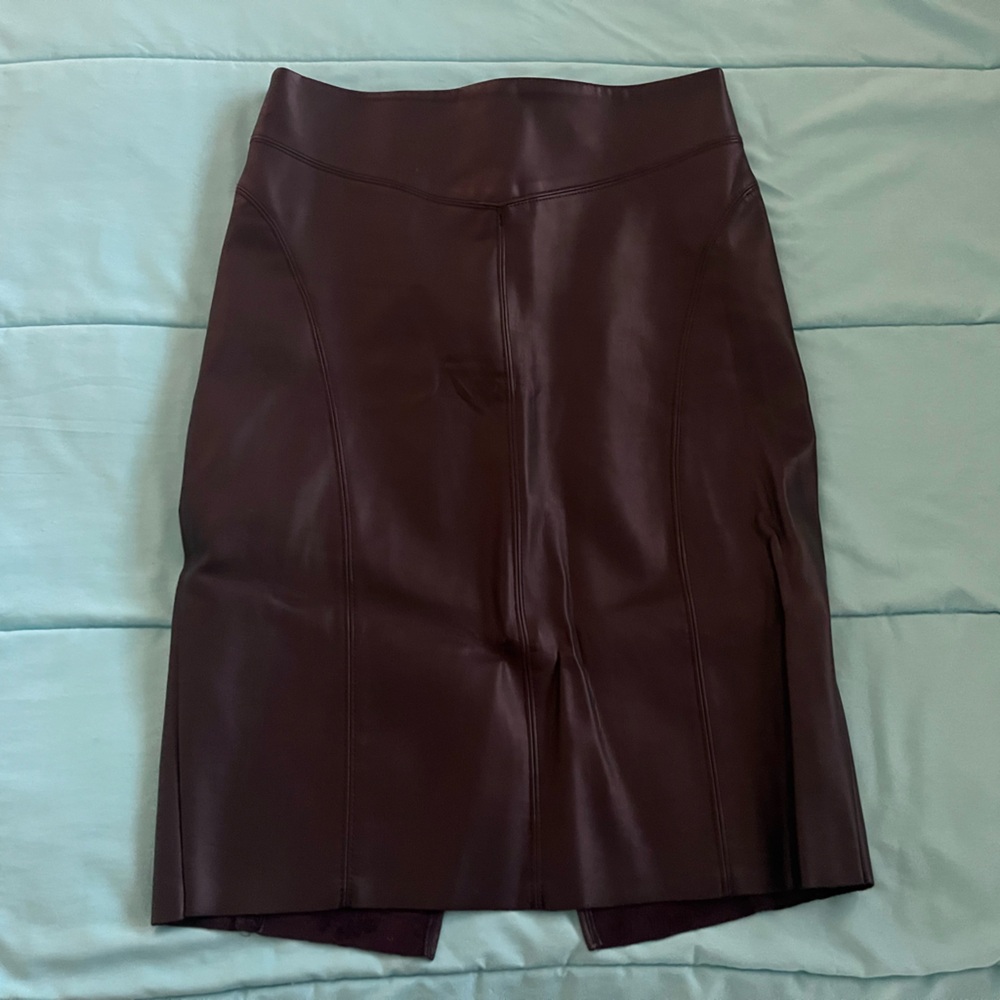 Express Black Faux Leather Skirt